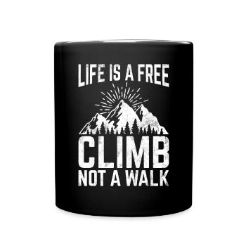Free Climbing Bergsteiger & Bouldern Freeclimbing - Tasse einfarbig - Schwarz - Vorne