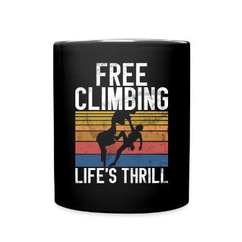 Free Climbing Bergsteiger & Bouldern Freeclimbing - Tasse einfarbig - Schwarz - Vorne