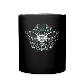 Zikade Zikadenbrut Insekt - Tasse einfarbig - Schwarz - Vorne