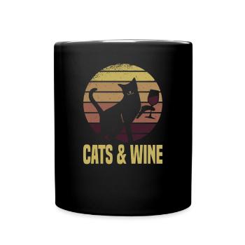 Wein Sammeln Rotwein Kat - Tasse einfarbig - Schwarz - Vorne