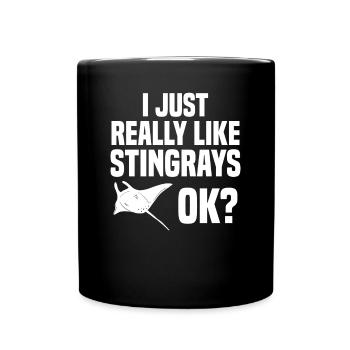 Stachelrochen Mantarochen Ozean - Tasse einfarbig - Schwarz - Vorne