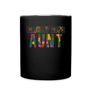 Blocs de construction de la tante du garçon d’anniversaire - Mug uni - noir - Devant