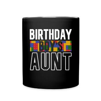 Blocs de construction de la tante du garçon d’anniversaire - Mug uni - noir - Devant