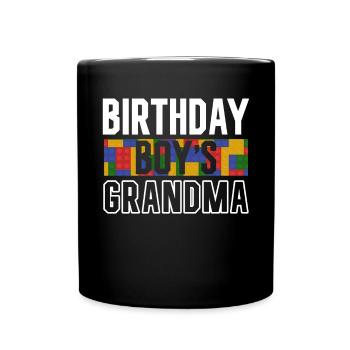 Birthday Kids Grandma Building Blocks - Full Colour Mug - black - Front
