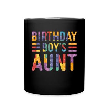 Blocs de construction de la tante du garçon d’anniversaire - Mug uni - noir - Devant