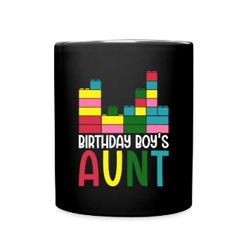 Blocs de construction de la tante du garçon d’anniversaire - Mug uni - noir - Devant