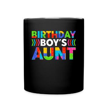 Blocs de construction de la tante du garçon d’anniversaire - Mug uni - noir - Devant