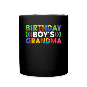 Birthday Kids Grandma Building Blocks - Full Colour Mug - black - Front