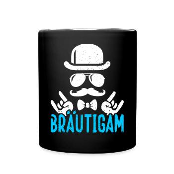 JGA Männer T-Shirt Bräutigam Kostüm Polterabend - Tasse einfarbig - Schwarz - Vorne