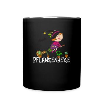 Pflanzenhexe Pflanzen Hexe Zauberei Hexen - Tasse einfarbig - Schwarz - Vorne