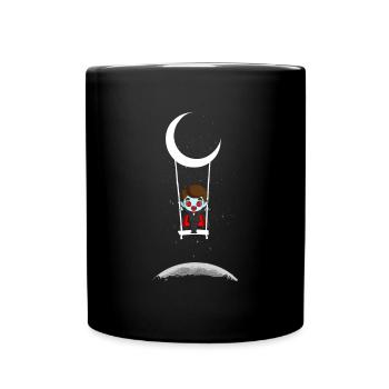Dracula On Moon Swing Creepy Halloween - Tasse einfarbig - Schwarz - Vorne