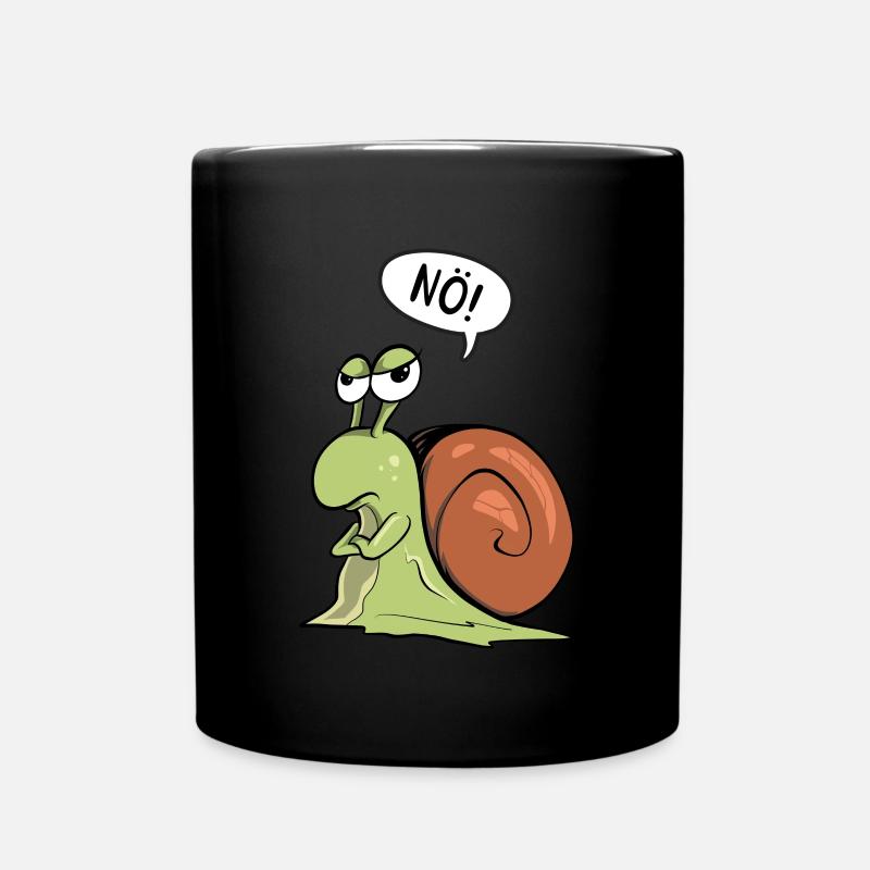 Falls du mich fragst NÖ! Schnecke - Tasse einfarbig - Schwarz