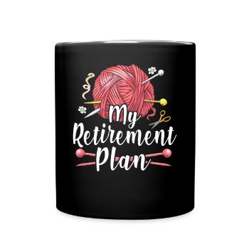 Tricot Tricoteur a pris sa retraite - Mug uni - noir - Devant