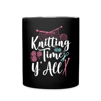 Tricoter Tricoter Tricoter Temps de tricot - Mug uni - noir - Devant
