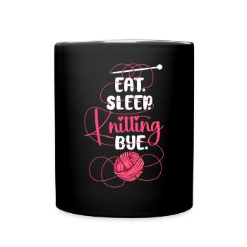 Knitting Knitter Sorry. Cant. - Full Colour Mug - black - Front