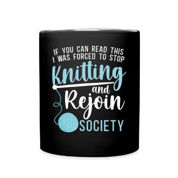 Knitting Knitter If You Can Read - Full Colour Mug - black - Front