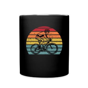 Vintage Fahrrad Biker Retro Radfahrer - Tasse einfarbig - Schwarz - Vorne