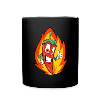 Chilischote Chili scharf - Tasse einfarbig - Schwarz - Vorne