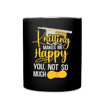 Tricoter Tricoter Tricoter me fait - Mug uni - noir - Devant