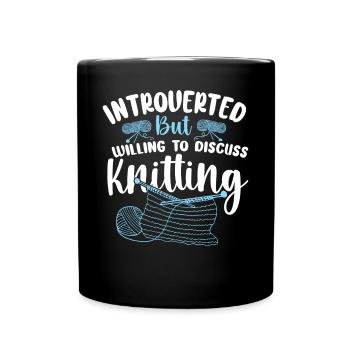 Knitting Knitter Introverted But - Tasse einfarbig - Schwarz - Vorne