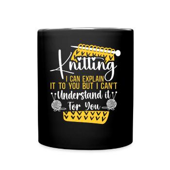 Knitting Knitter Knitting I Can - Full Colour Mug - black - Front
