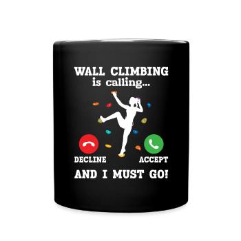 Wand Klettern - Tasse einfarbig - Schwarz - Vorne