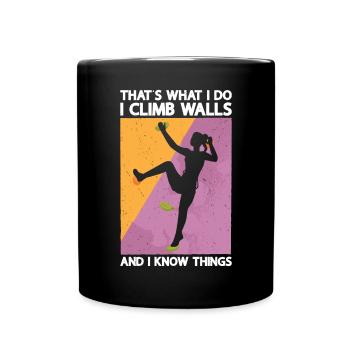 Wand Klettern - Tasse einfarbig - Schwarz - Vorne