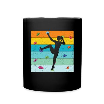 Wand Klettern - Tasse einfarbig - Schwarz - Vorne