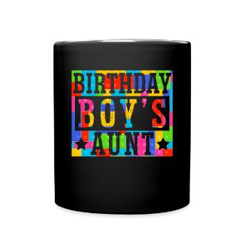 Blocs de construction de la tante du garçon d’anniversaire - Mug uni - noir - Devant