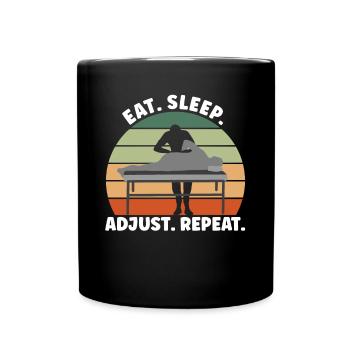 Eat Sleep Adjust Repeat - Full Colour Mug - black - Front