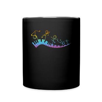 Piano Keyboard - Funny Piano Stick Figure Keyboard - Mug uni - noir - Devant