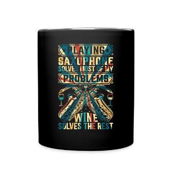 Saxophone Player Quotes Saxophonist - Tasse einfarbig - Schwarz - Vorne