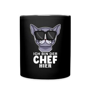 coole Katze - Britisch Kurzhaar Spruch - Tasse einfarbig - Schwarz - Vorne