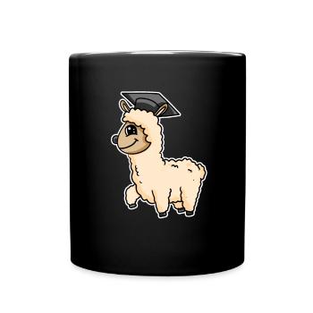 Master Abschluss Alpaka - Tasse einfarbig - Schwarz - Vorne
