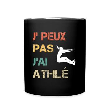 Je peux pas j'ai athlé femme vintage - Mug uni - noir - Devant