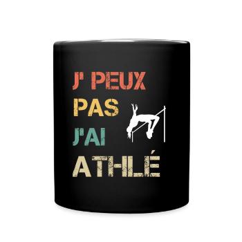 Je peux pas j'ai athlé sport femme vintage - Mug uni - noir - Devant