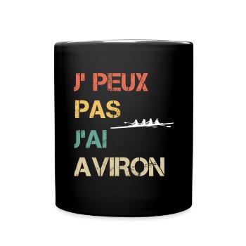 Je peux pas j'ai aviron femme vintage - Mug uni - noir - Devant