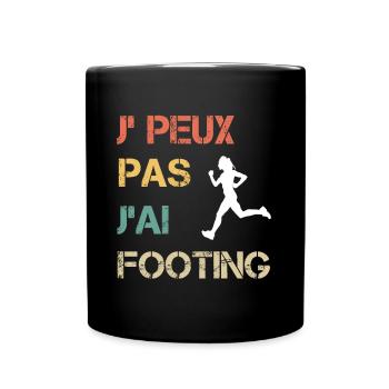 Je peux pas j'ai footing femme vintage - Mug uni - noir - Devant