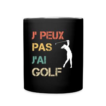 Je peux pas j'ai golf femme vintage - Mug uni - noir - Devant
