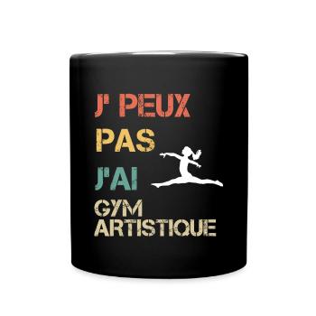 Je peux pas j'ai gym artistique femme vintage - Mug uni - noir - Devant