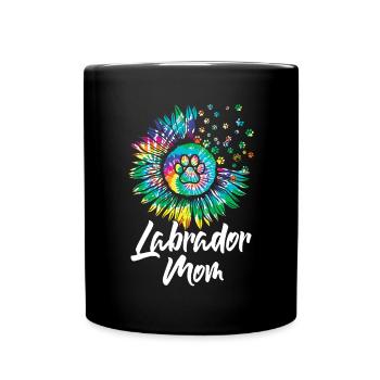 Mother Sunflower Labrador Retriever Dog - Full Colour Mug - black - Front