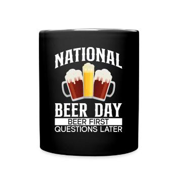 Bier Tag Tag des Bieres Bierliebhaber Biertrinker - Tasse einfarbig - Schwarz - Vorne