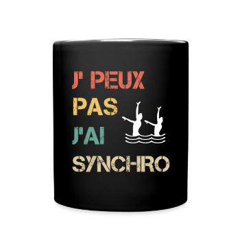 Je peux pas j'ai synchro femme vintage - Mug uni - noir - Devant