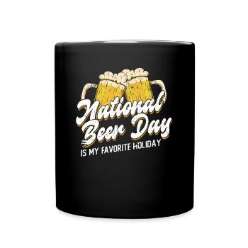 Bier Tag Tag des Bieres Bierliebhaber Biertrinker - Tasse einfarbig - Schwarz - Vorne