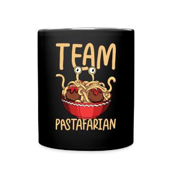 Fliegendes Spaghettimonster FSM Pastafari - Tasse einfarbig - Schwarz - Vorne