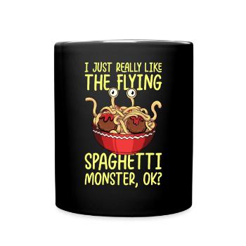 Fliegendes Spaghettimonster Pastafari Pastafari - Tasse einfarbig - Schwarz - Vorne