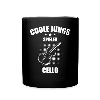 Cello Cellospieler Cellist - Tasse einfarbig - Schwarz - Vorne