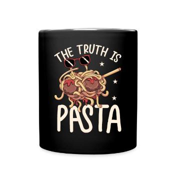 Fliegendes Spaghettimonster betupfen - Tasse einfarbig - Schwarz - Vorne