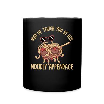 Dabbing Flying Spaghetti Monsters Pastafarian - Full Colour Mug - black - Front