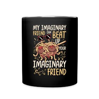 Dabbing Flying Spaghetti Monsters Pastafarian - Full Colour Mug - black - Front
